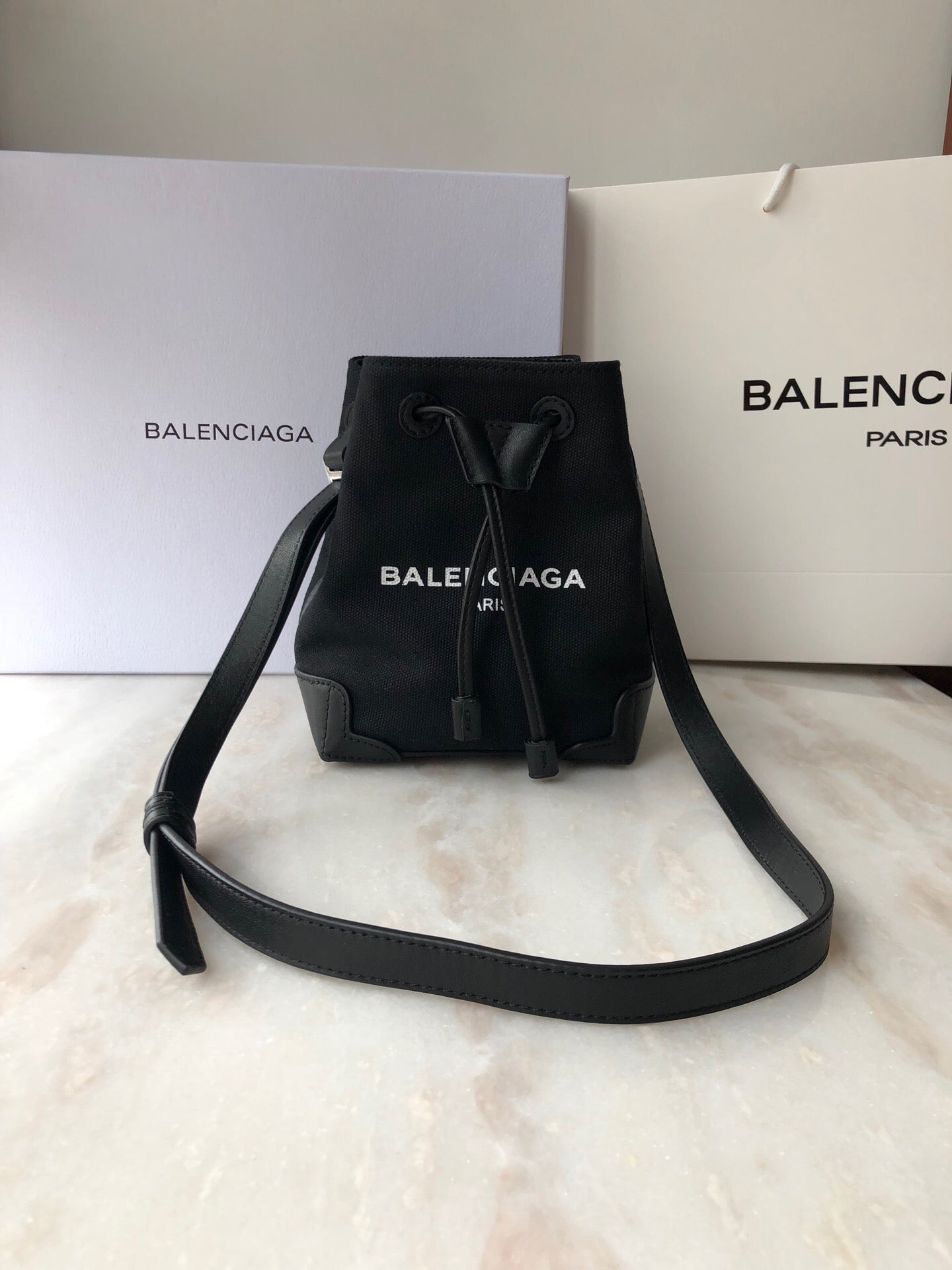 Top Quality Navy Cabas Linen Crossbody Bag Black
