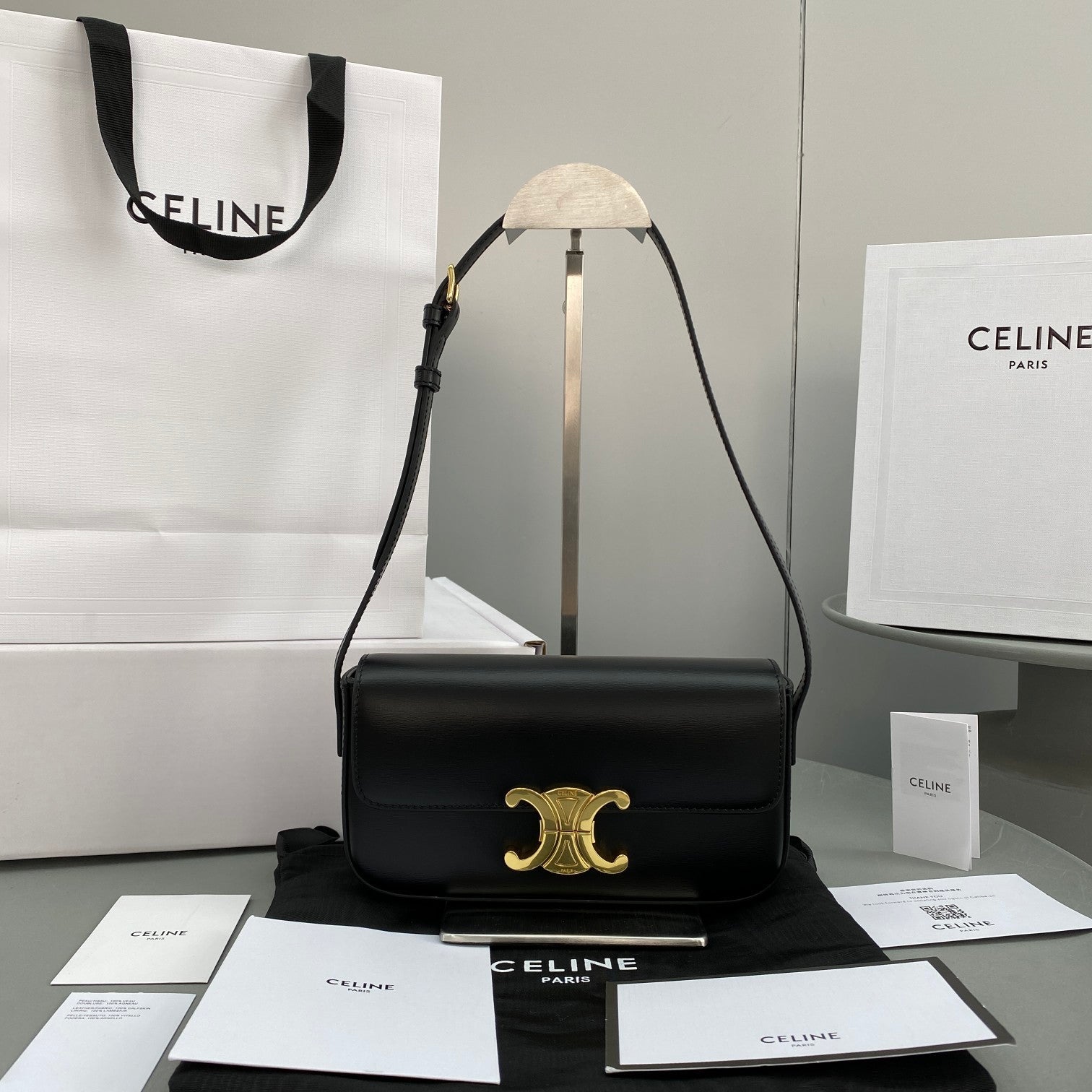 Top Quality Triomphe Shoulder Bag For Women Black 194143Bf438No 1868