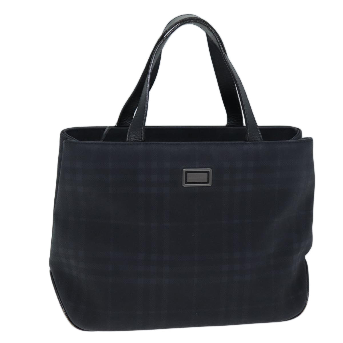 Burberry Luxury Nova Check Hand Bag Auth Nylon Black Travel Bag Black Auth 73147