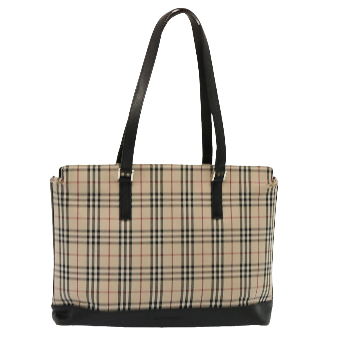 Burberry Luxury Nova Check Tote Bag Auth Canvas Beige Beige Auth 73161