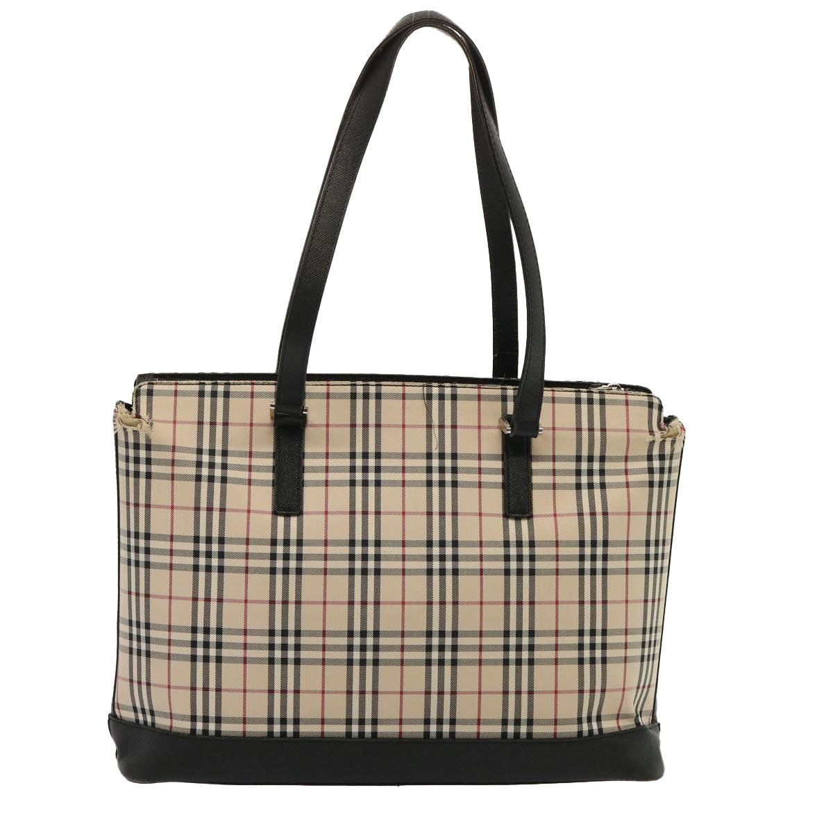 Burberry Luxury Nova Check Tote Bag Auth Canvas Beige Beige Auth 73161