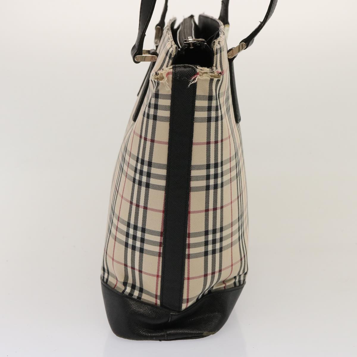 Burberry Luxury Nova Check Tote Bag Auth Canvas Beige Beige Auth 73161