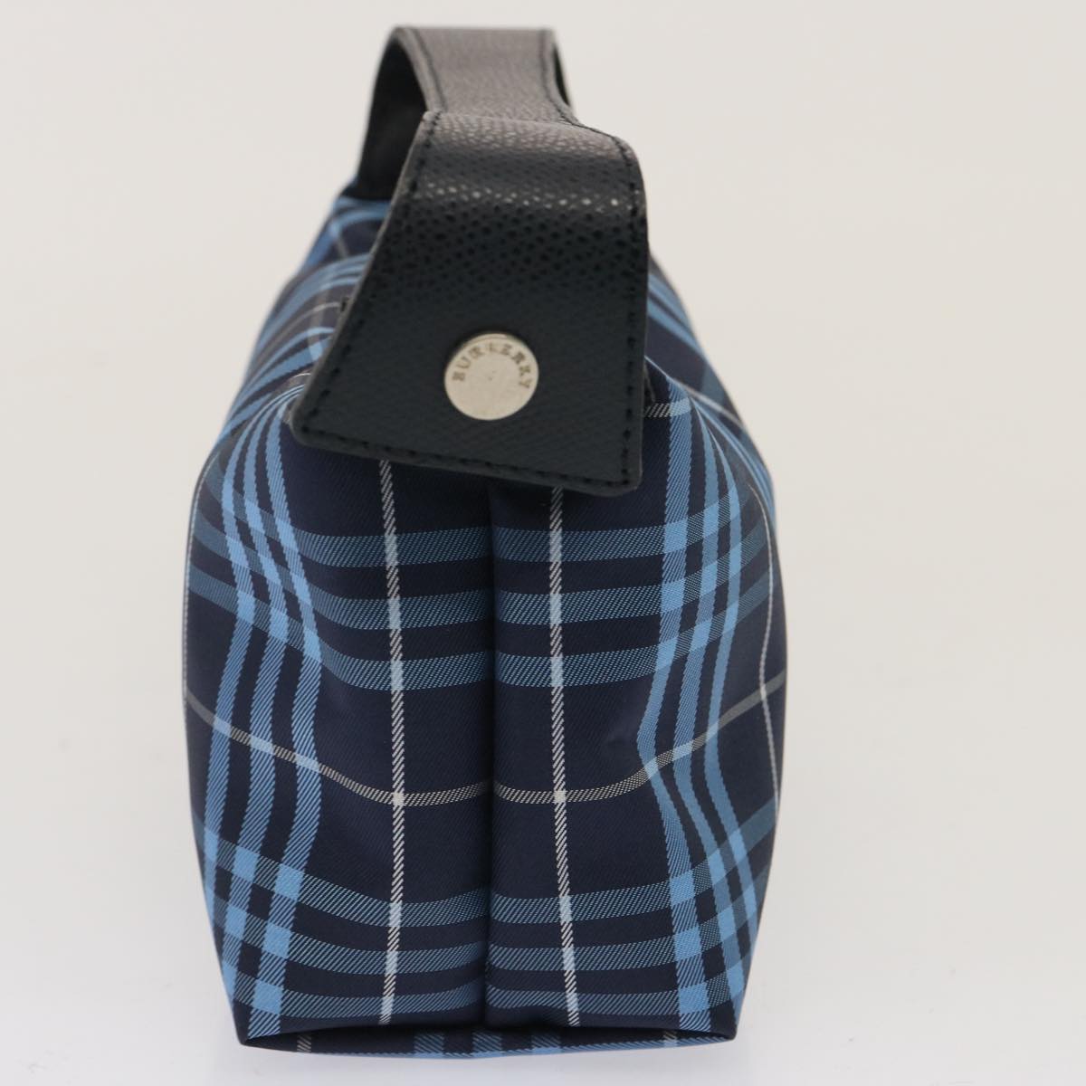 Burberry Luxury Nova Check Hand Bag Auth Nylon Blue Travel Bag