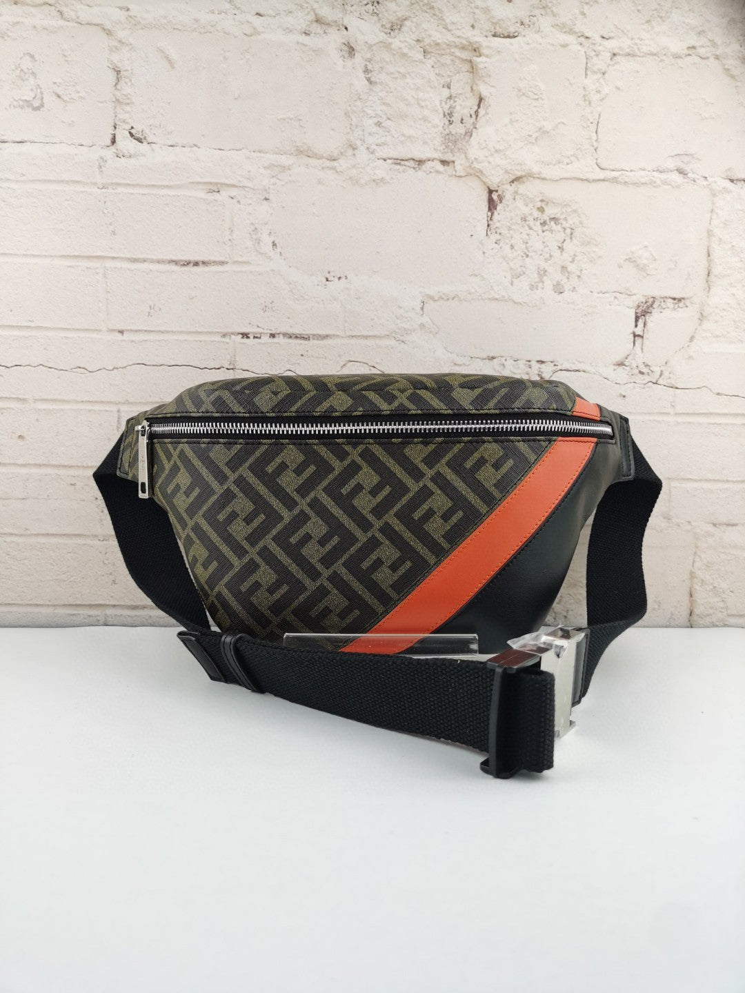 Fendi Top QualityTop Quality Belt Khaki Orange FF Accessory