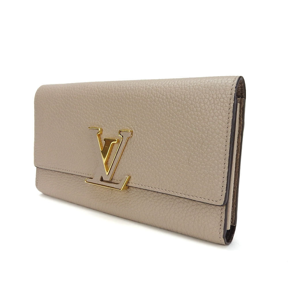 Louis Vuitton Long Purse M61249 Portefeuille Capsine Leather Beige Wallet Case 2