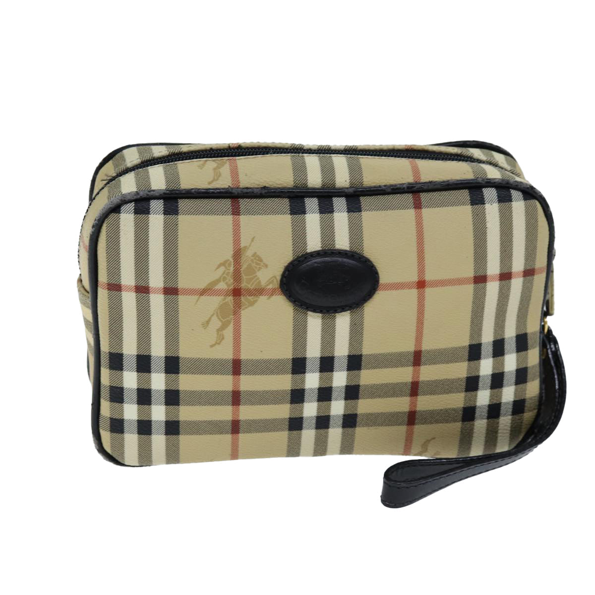 Burberry Luxury ss Nova Check Clutch Bag Pvc Auth Beige