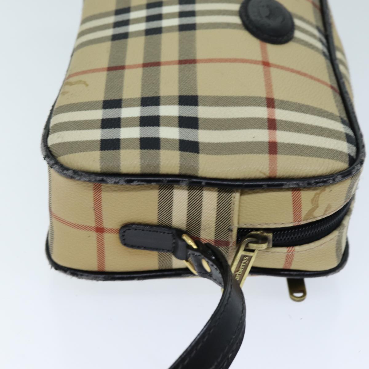 Burberry Luxury ss Nova Check Clutch Bag Pvc Auth Beige