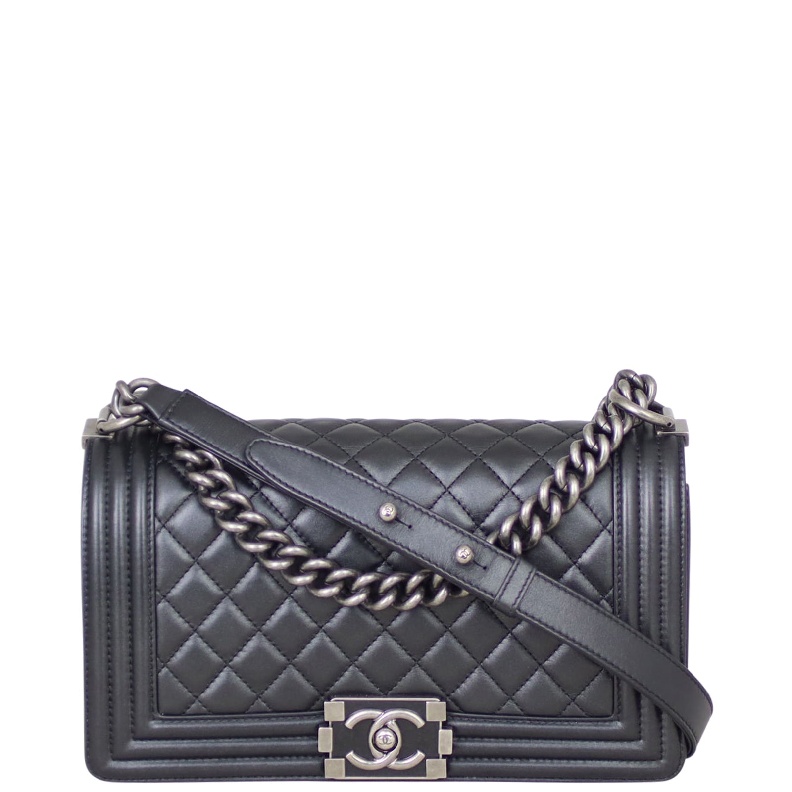 Chanel Boy Old 20 Series Handbag Black Medium