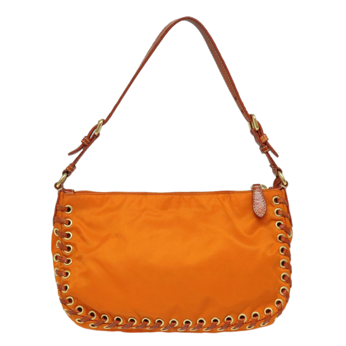Prada Accessory Pouch Auth Luxury Handbag Nylon Orange Clutch Bag