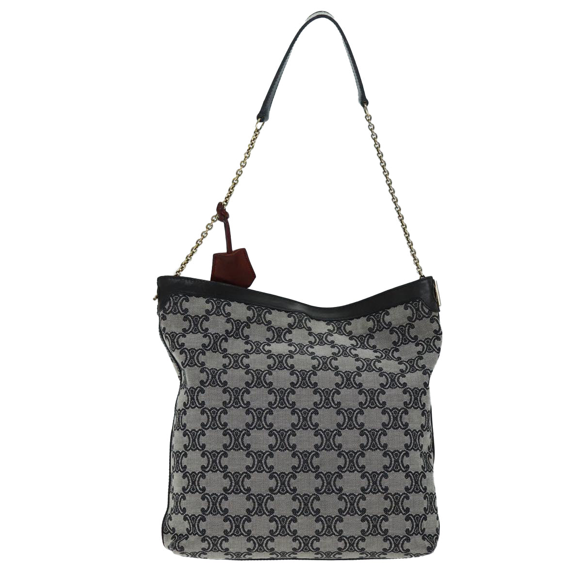 Luxury Triomphe Shoulder Bag Gray Canvas