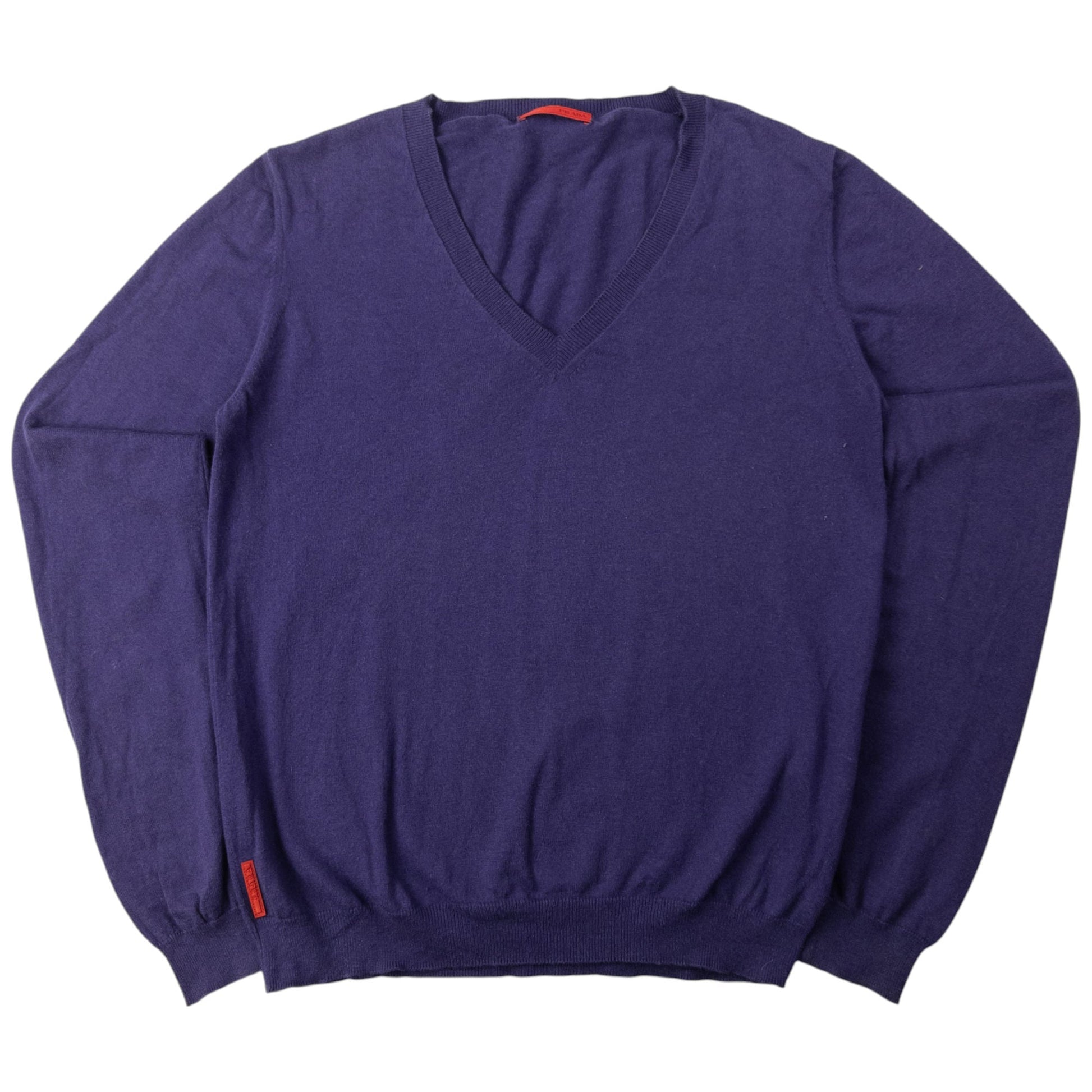 Prada Handbag V Neck Jumper Womans Purple