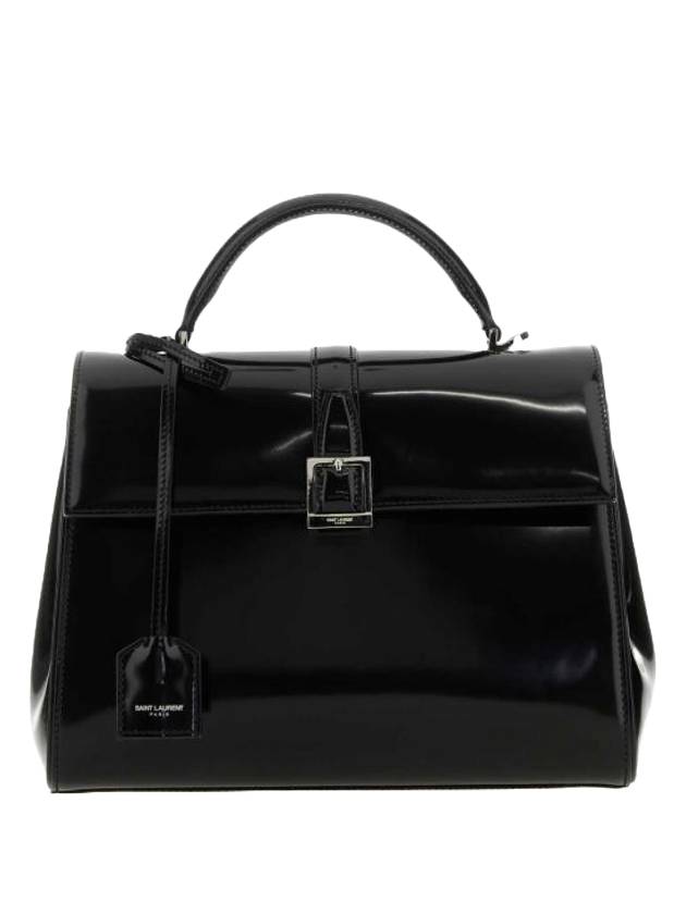 YSL Saint Laurent Saint Laurent Trending Le Fermoir Top Handle Leather Black Tote Bag