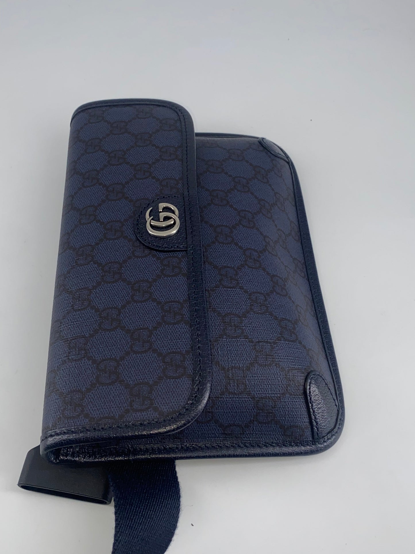 Gucci Flap Belt Bag Gg Canvas Navy Canvas Shoulder Bag Bag