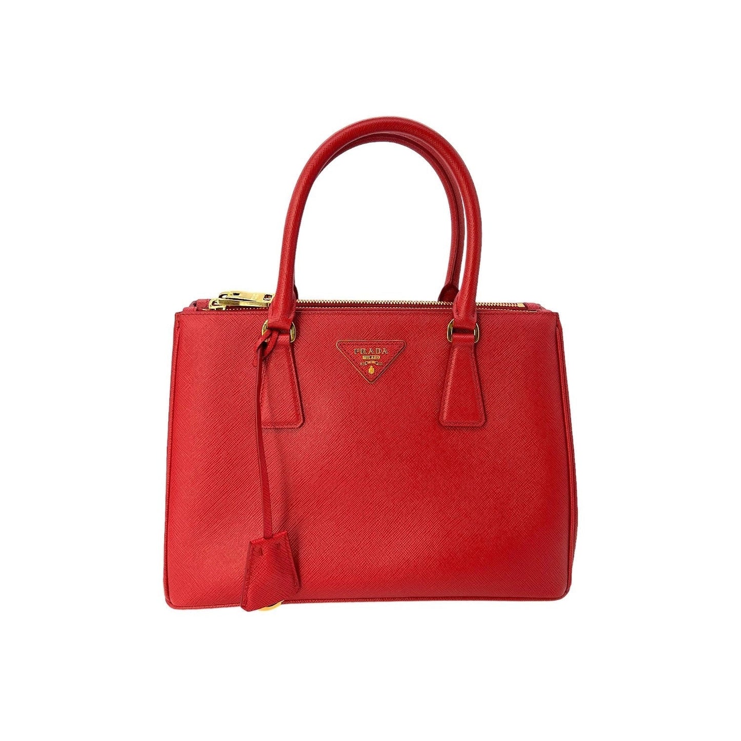 Prada Prada Small Saffiano Lux Double Zip Galleria Tote Tote Bag