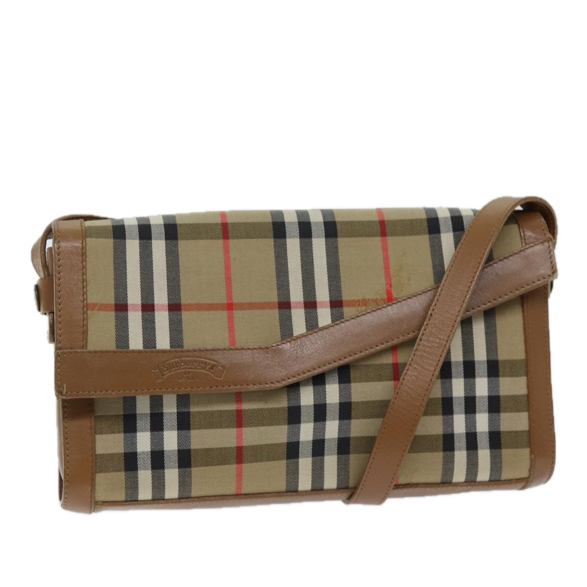 Burberry Luxury ss Nova Check Shoulder Bag Auth Canvas Beige Beige Auth 74254