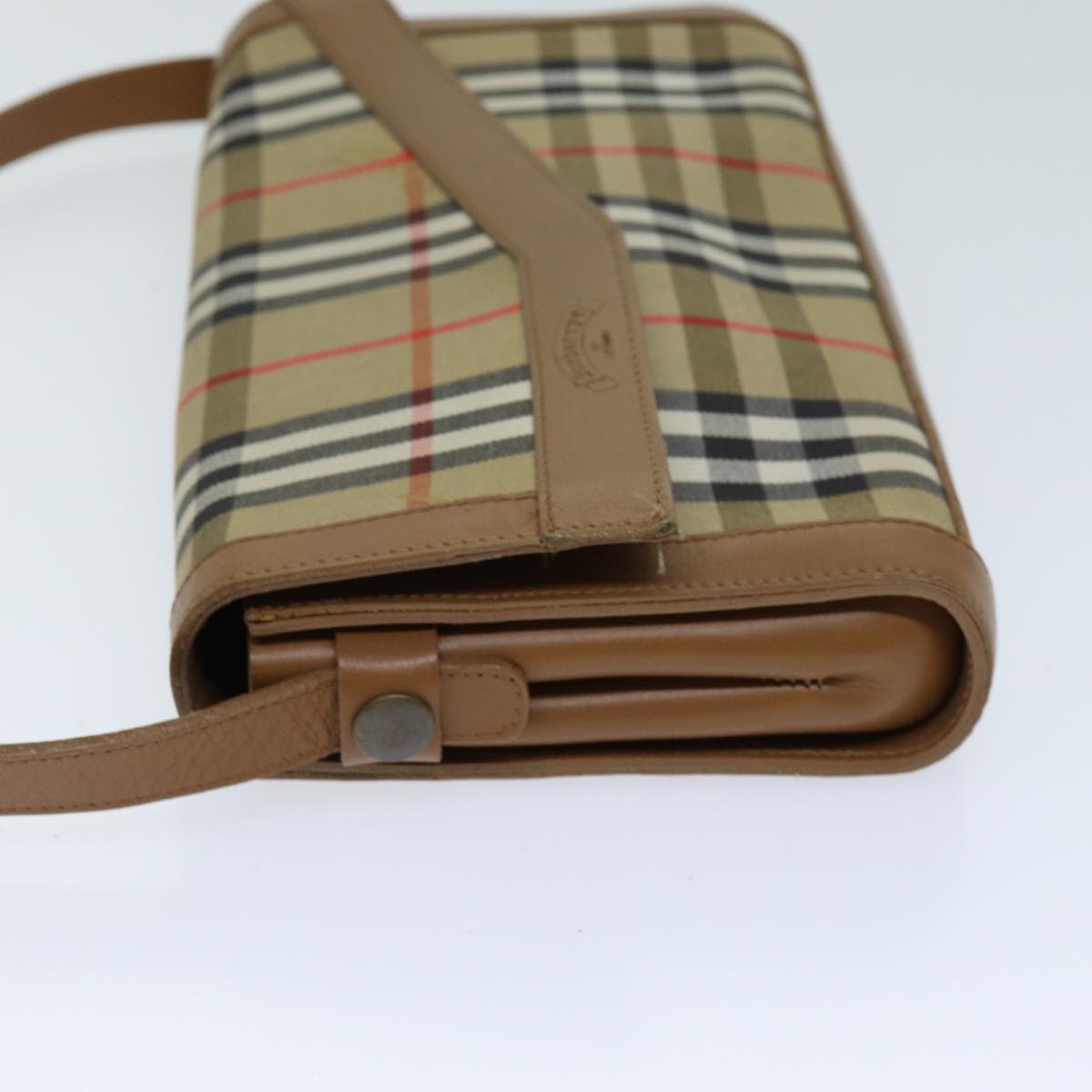 Burberry Luxury ss Nova Check Shoulder Bag Auth Canvas Beige Beige Auth 74254