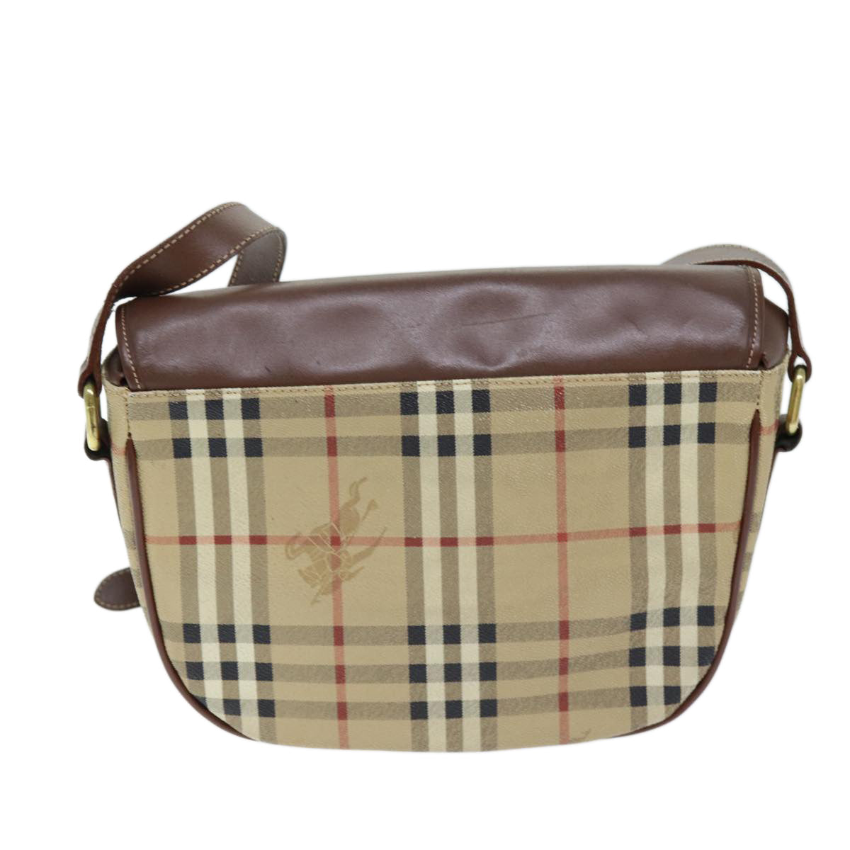 Burberry Luxury ss Nova Check Shoulder Bag Pvc Auth Leather Beige Beige Auth 74258