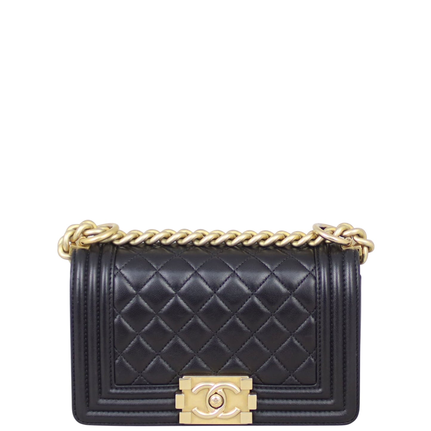 Chanel Boy Lambskin Handbag Black Small
