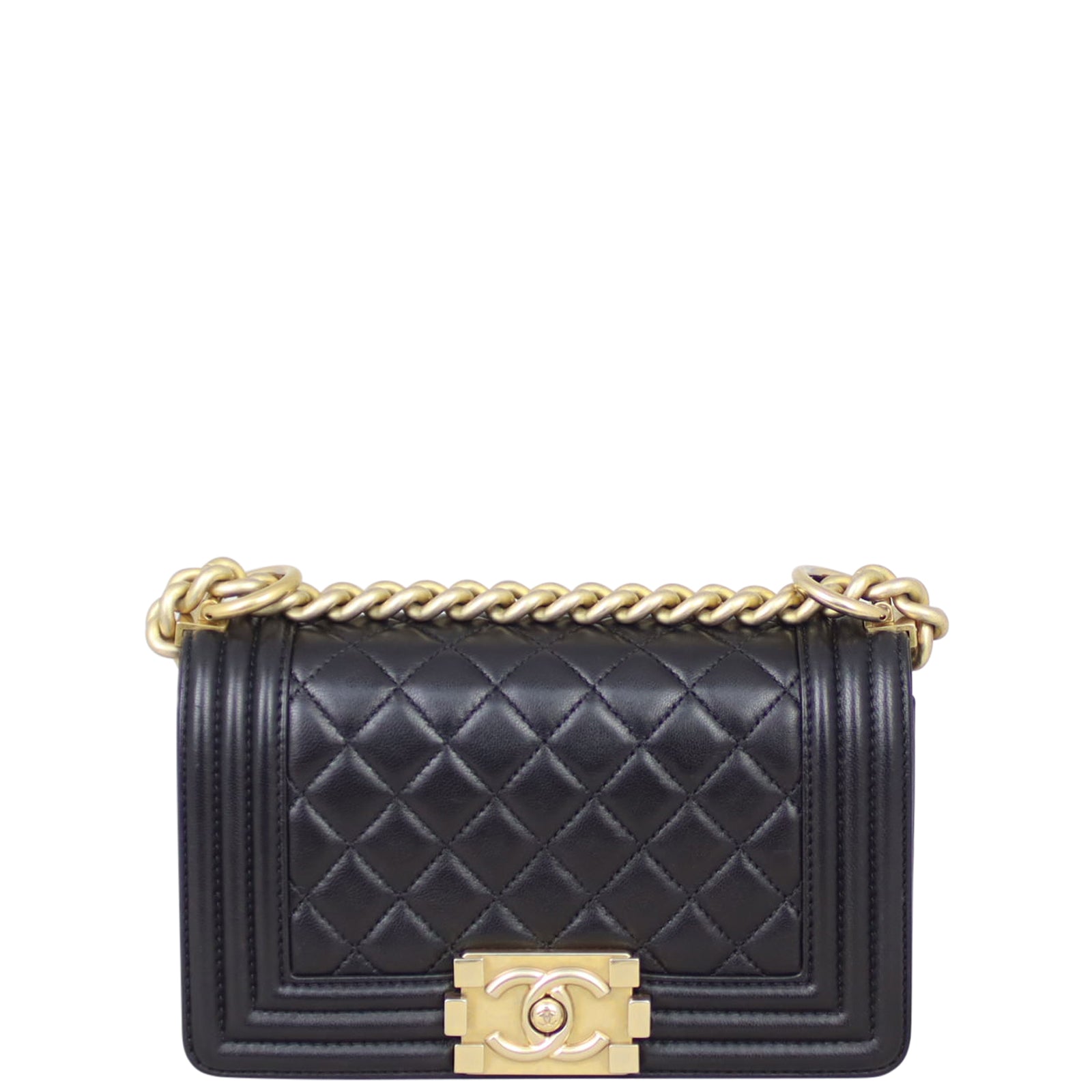 Chanel Boy Lambskin Handbag Black Small