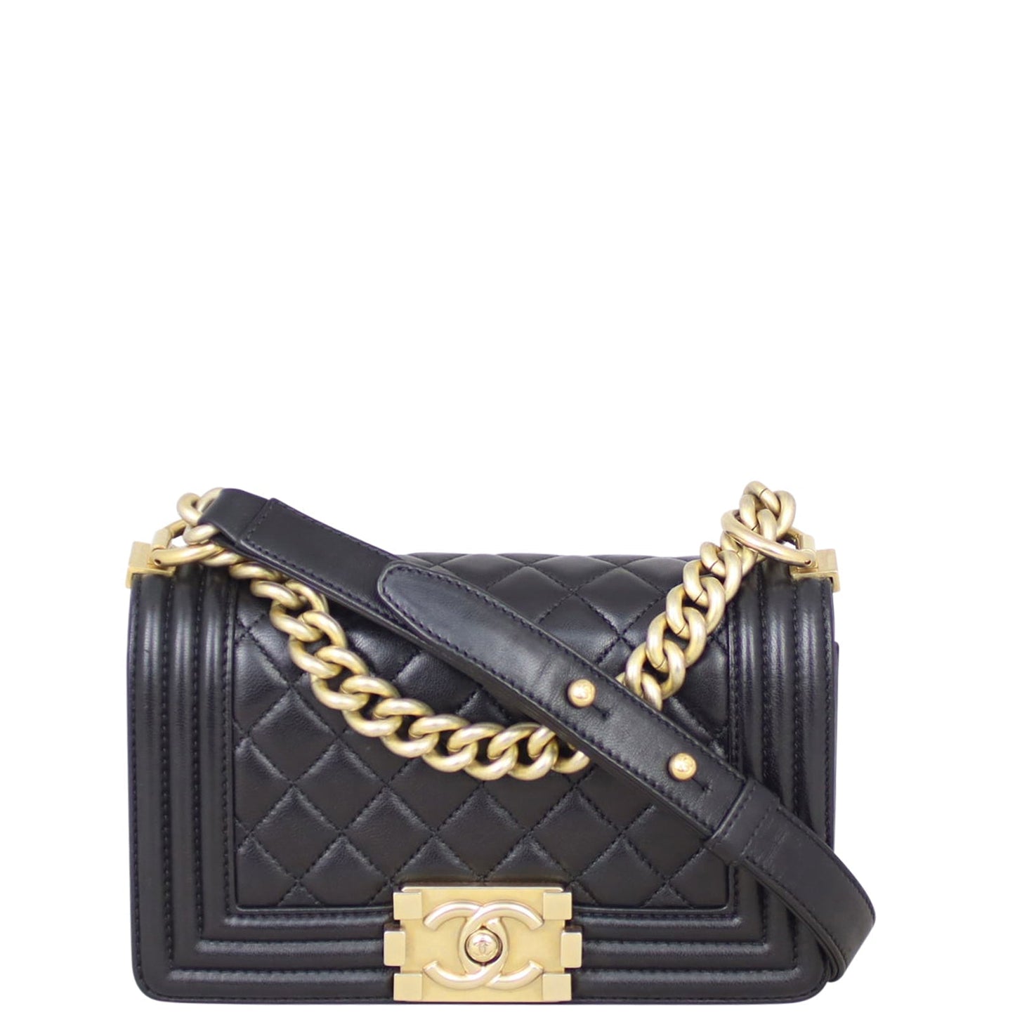Chanel Boy Lambskin Handbag Black Small