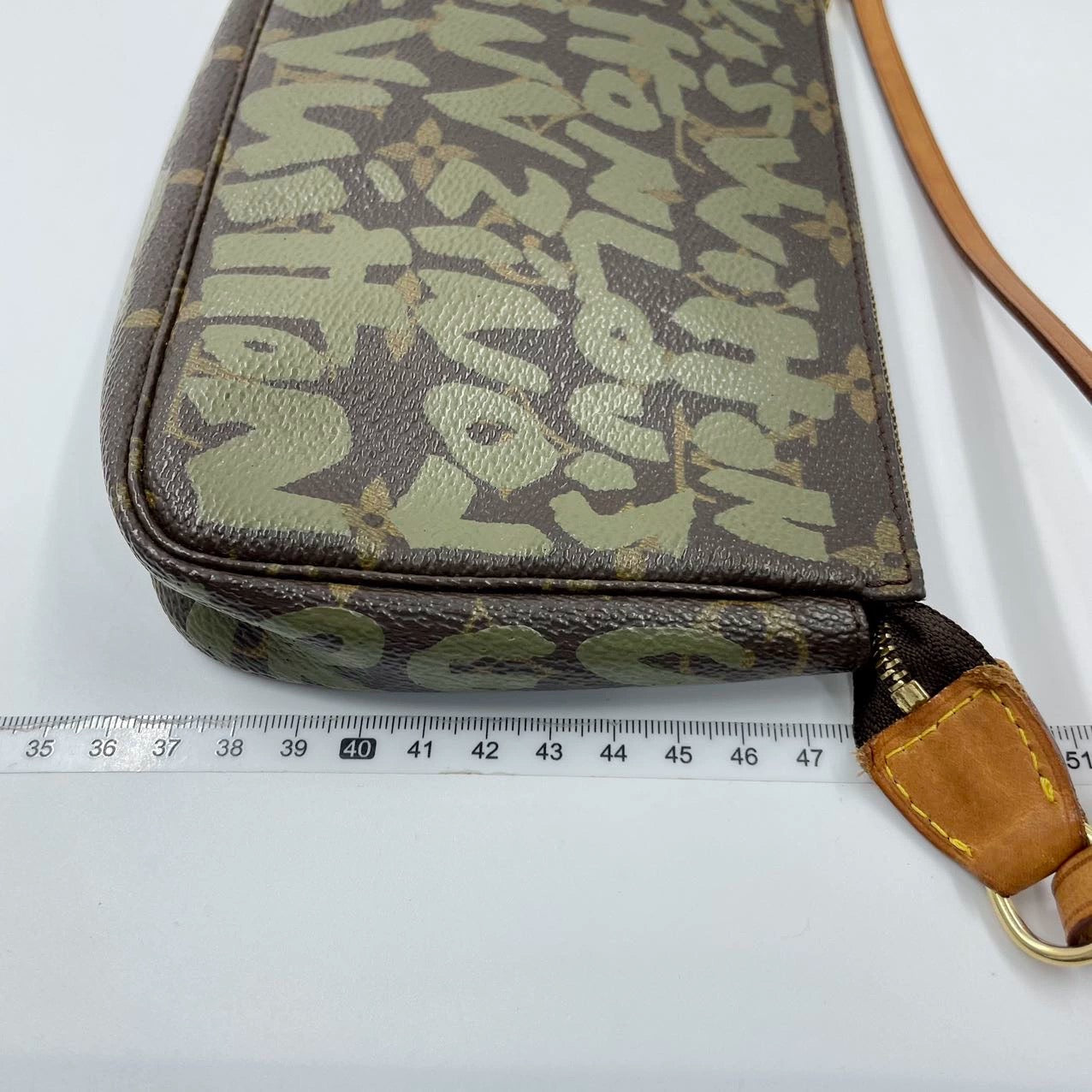 Louis Vuitton Pochette Accessoire Graffiti Monogram Green Clutch Bag