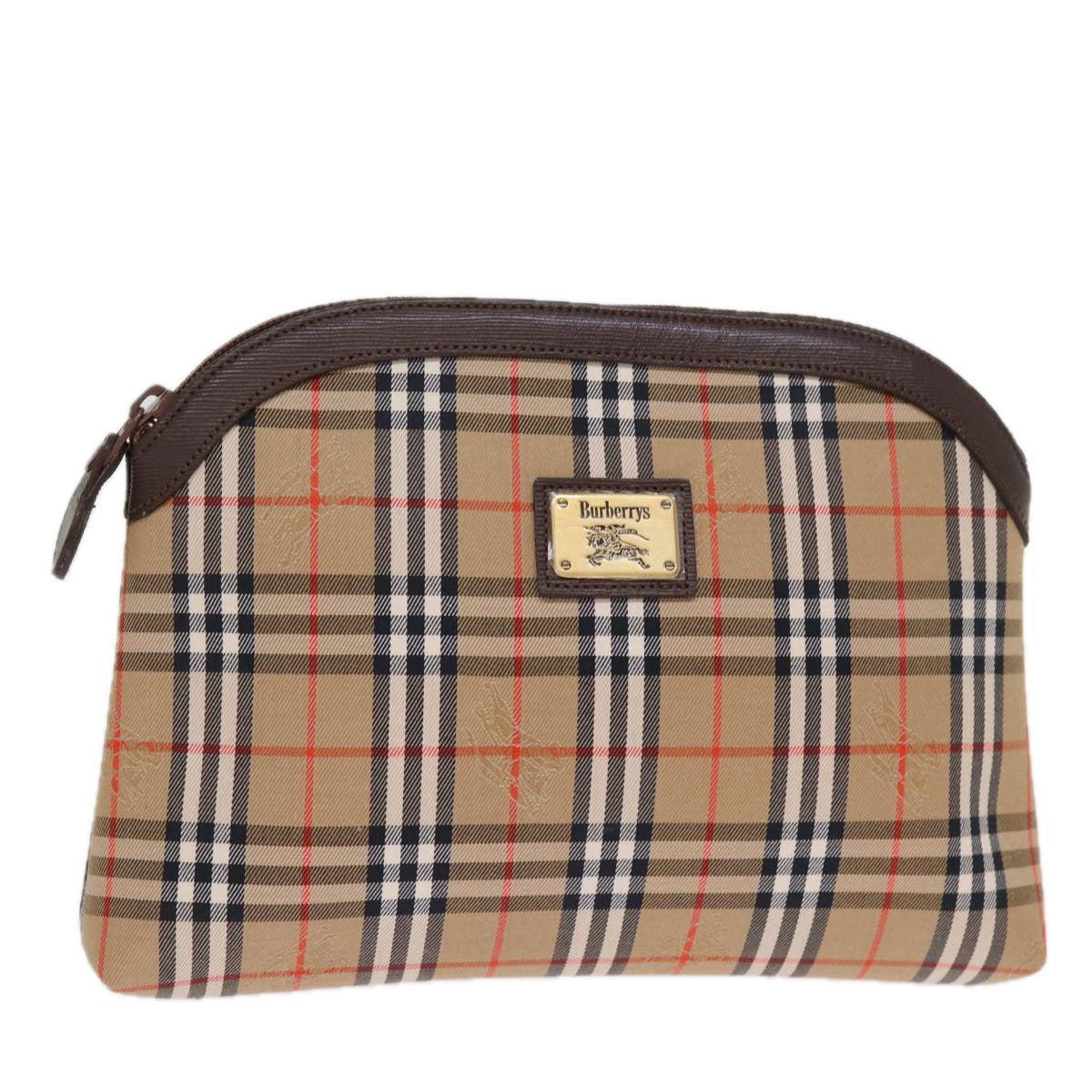 Burberry Luxury ss Nova Check Clutch Bag Auth Canvas Beige Beige Auth 74811