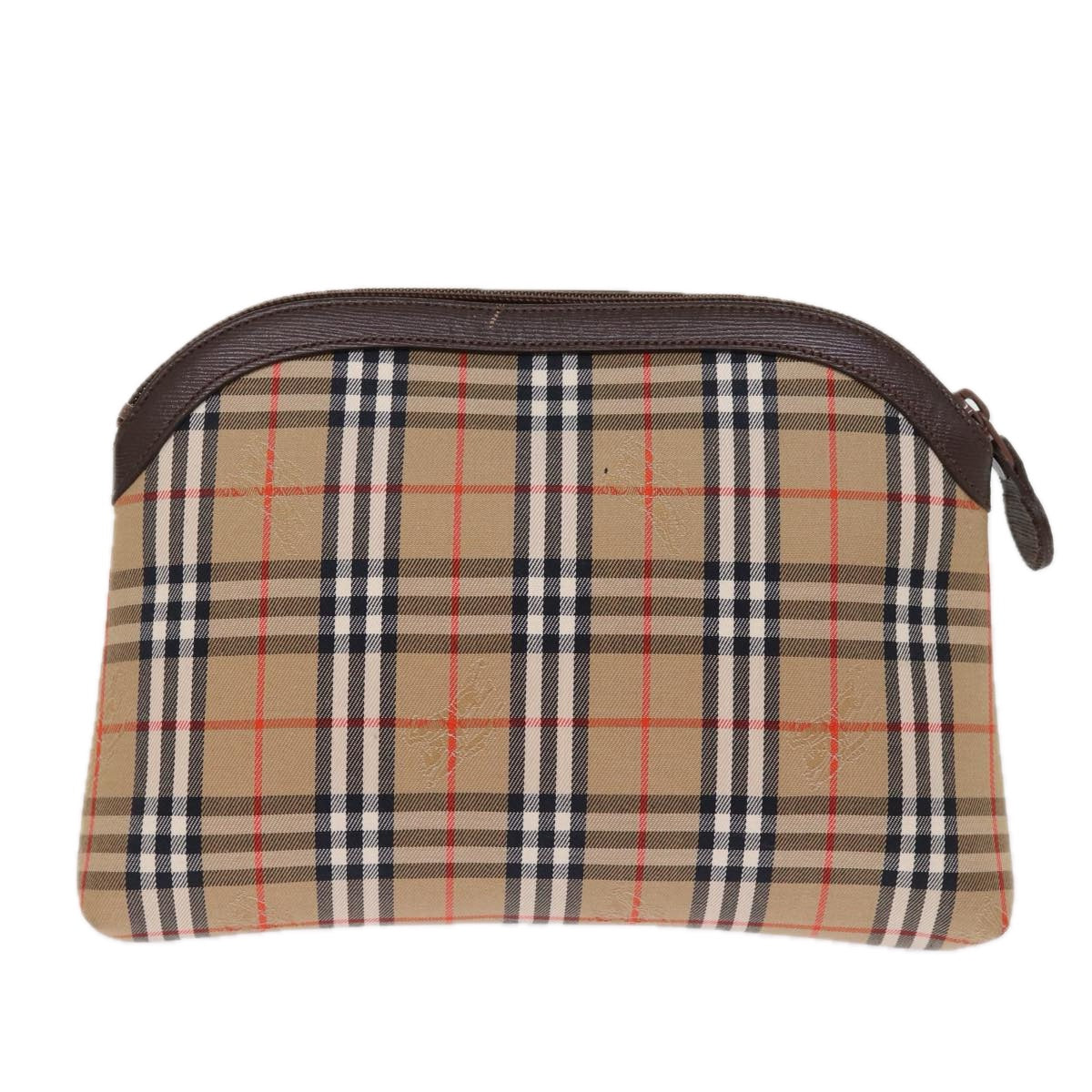 Burberry Luxury ss Nova Check Clutch Bag Auth Canvas Beige Beige Auth 74811