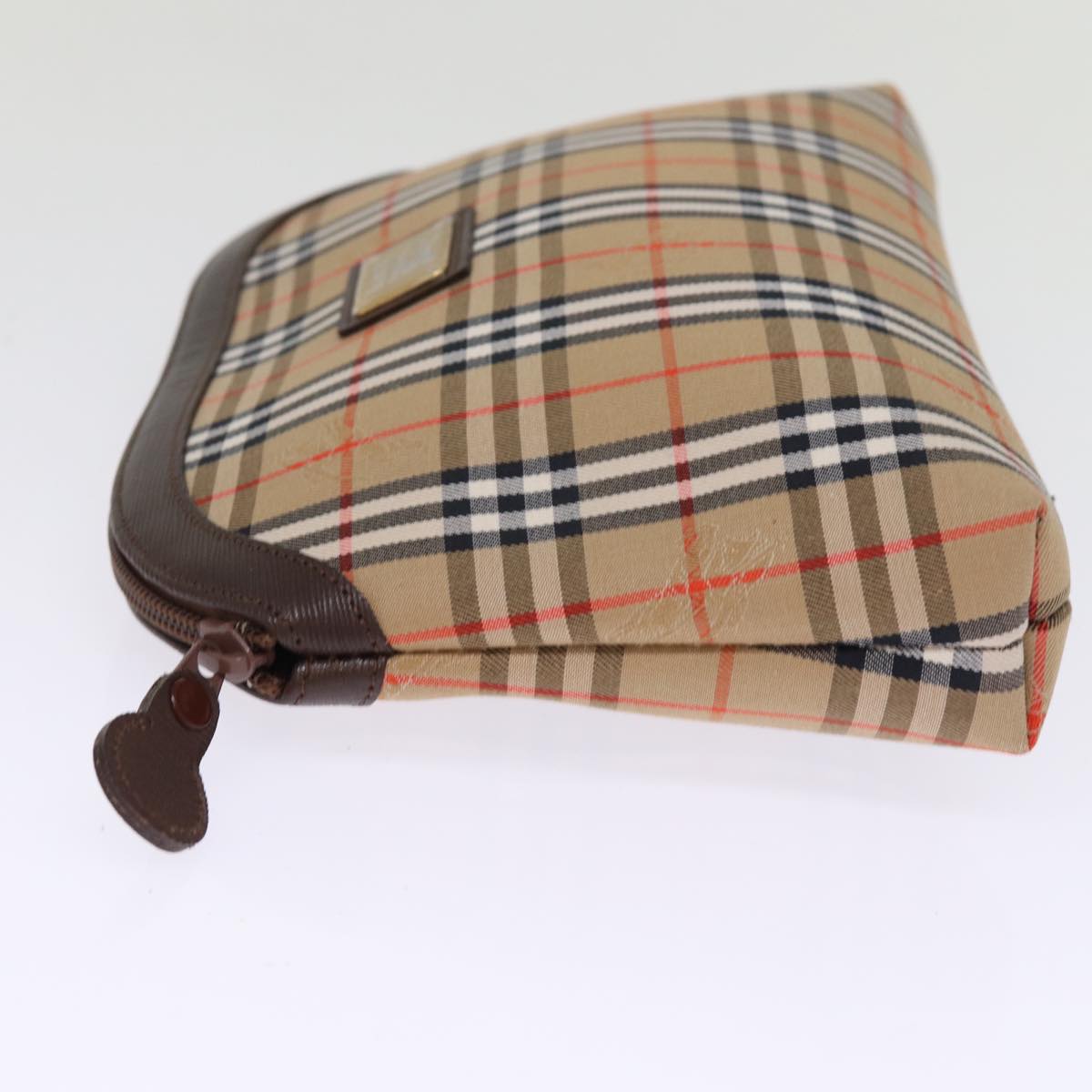 Burberry Luxury ss Nova Check Clutch Bag Auth Canvas Beige Beige Auth 74811