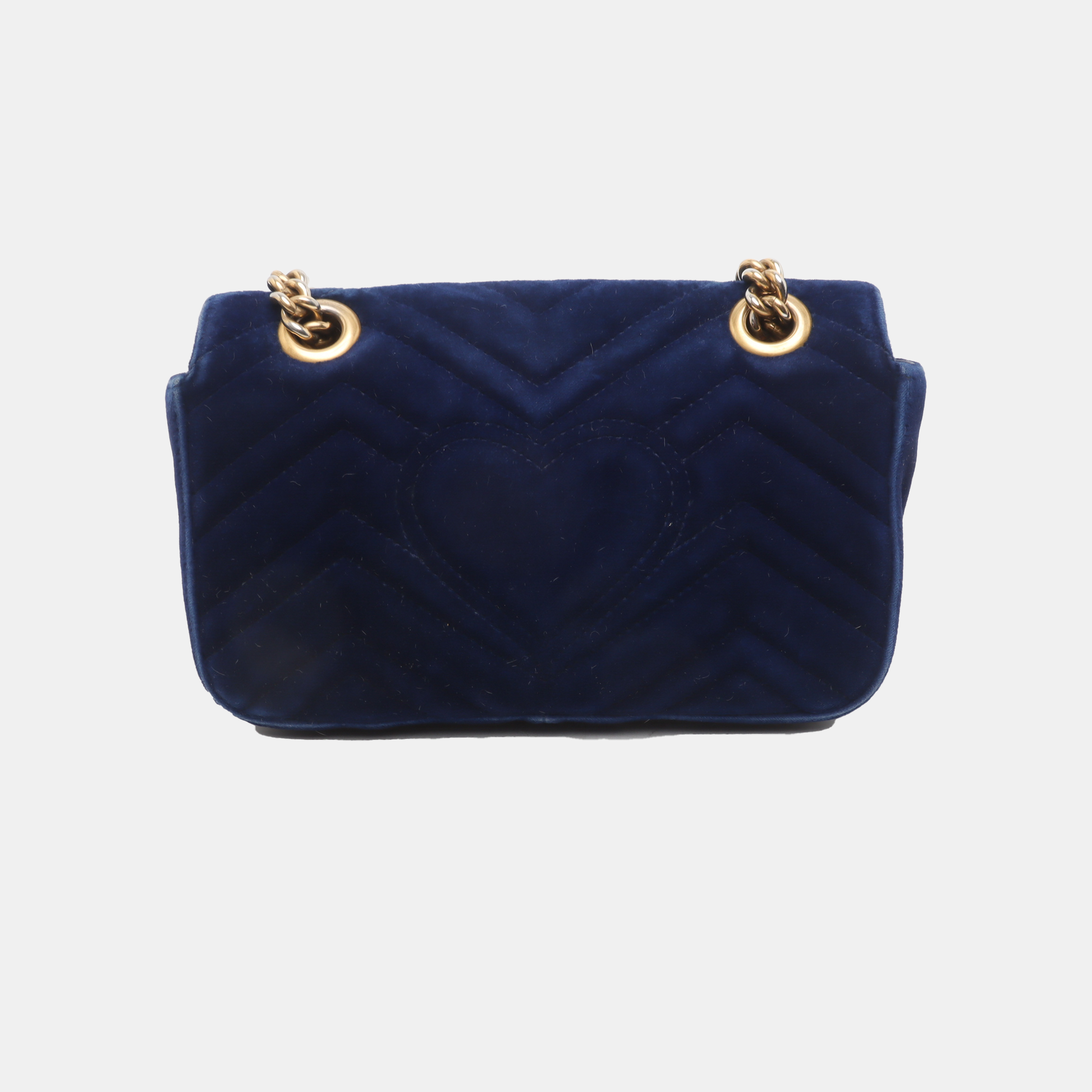 Gucci Marmont Velvet Navy Mini Flap Travel Bag Handbag 2