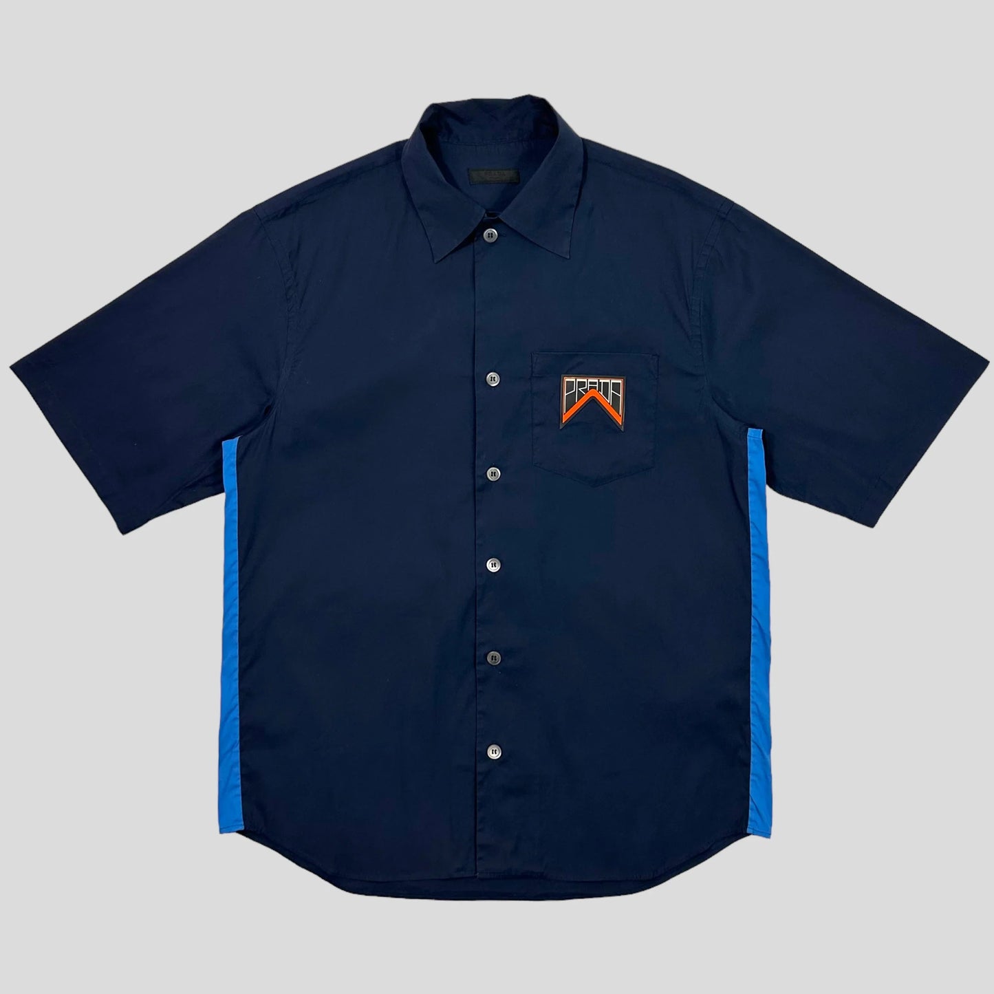 Prada Handbag Milano Rubber Tech Stripe Shirt - L Logo