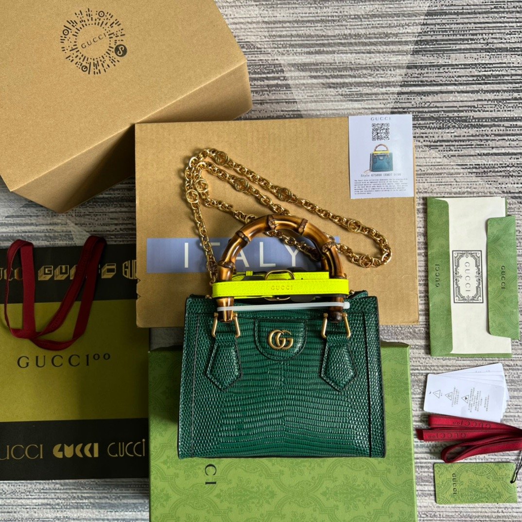 gg Lizard , ’s 7.9in Green Mini Tote Bag