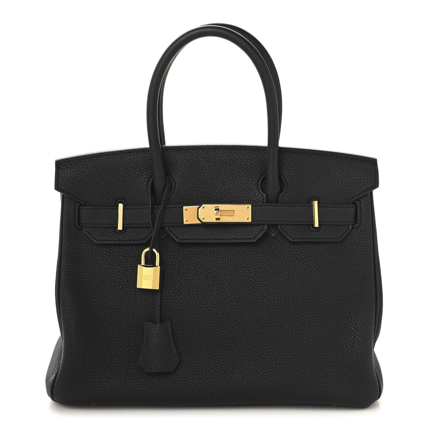 Hermes Togo Birkin Handbag Black Travel Bag 30 Black 1758083