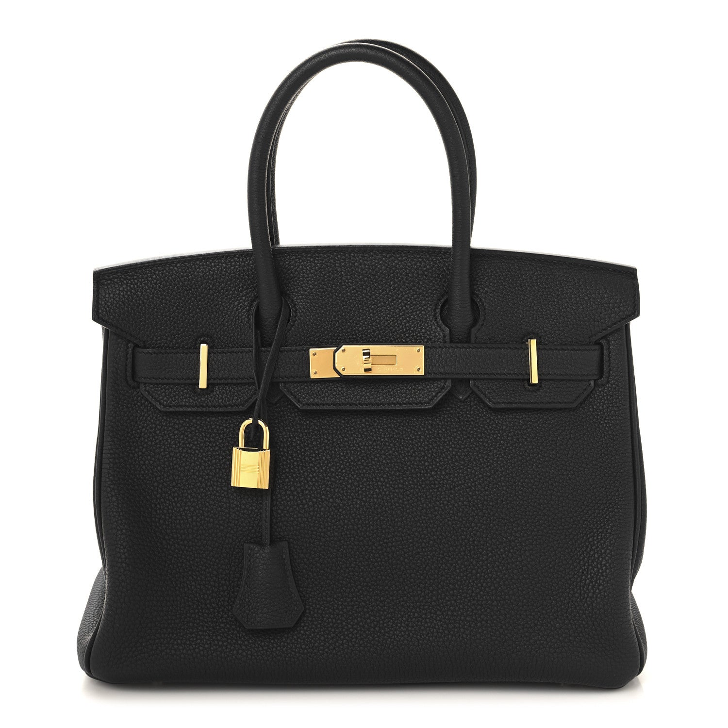 Hermes Togo Birkin Handbag Black Travel Bag 30 Black 1758083