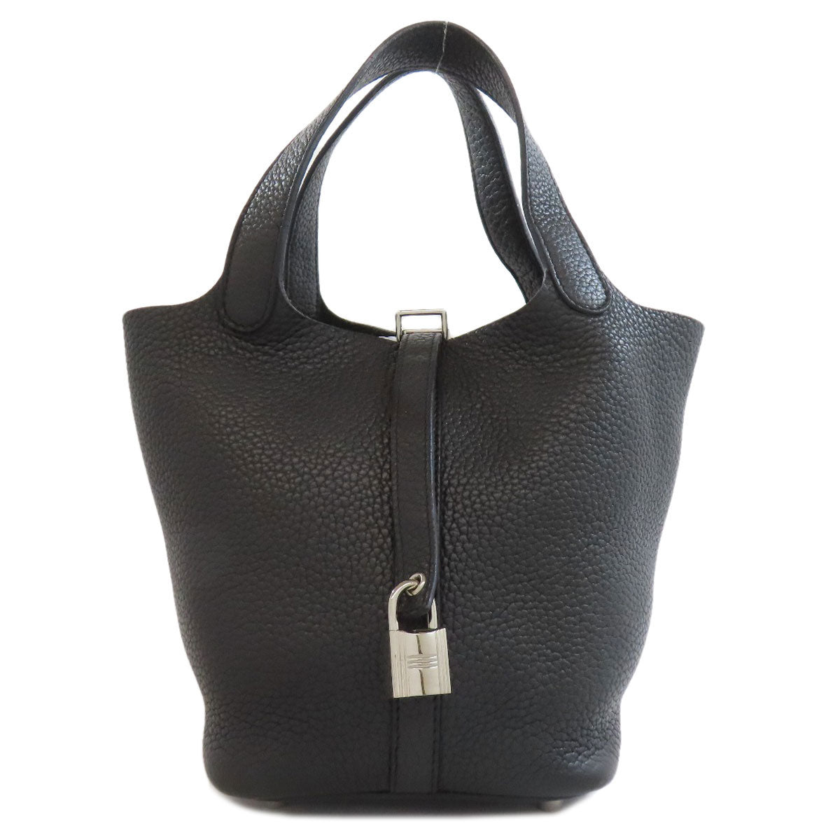 Hermes Handbag Taurillon Clemence Picotin Lock Pm Silvermetal Women Black Travel Bag