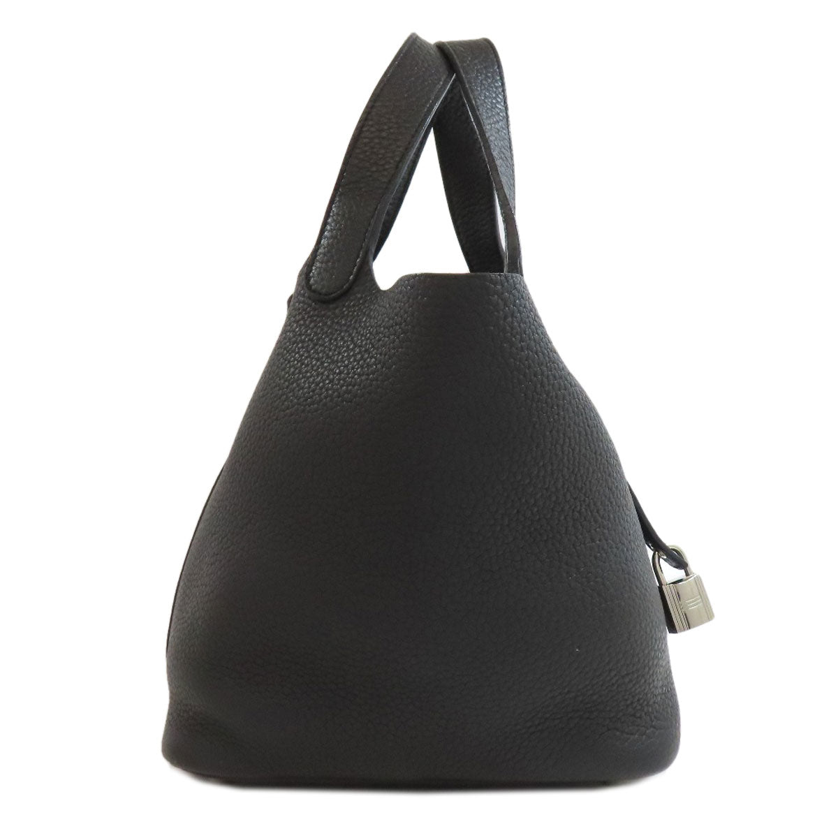 Taurillon Clemence Picotin Lock Pm Silvermetal Women Black Travel Bag