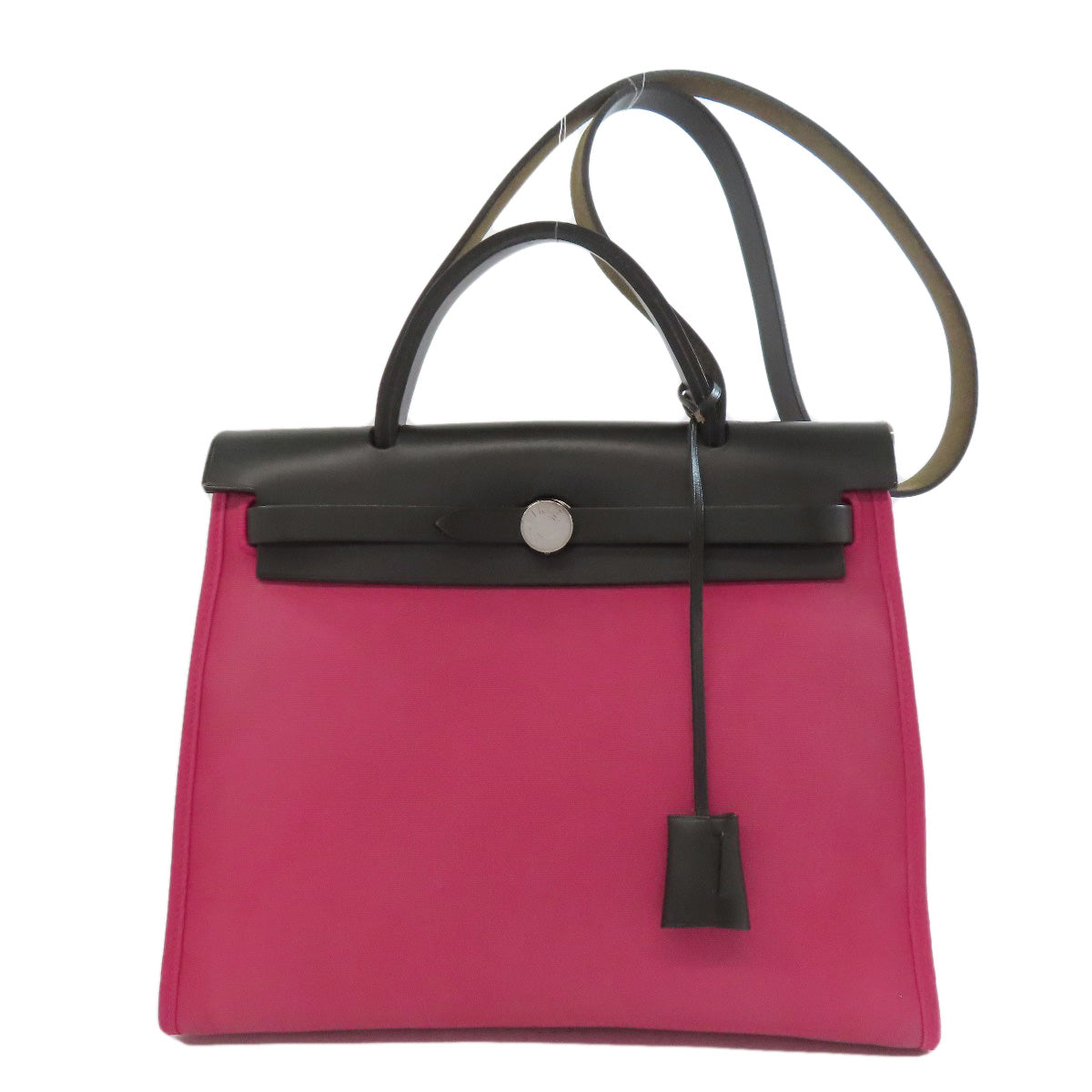 Hermes Handbag Towar Officche Herbag Pm Silvermetal Brown Zip Travel Bag