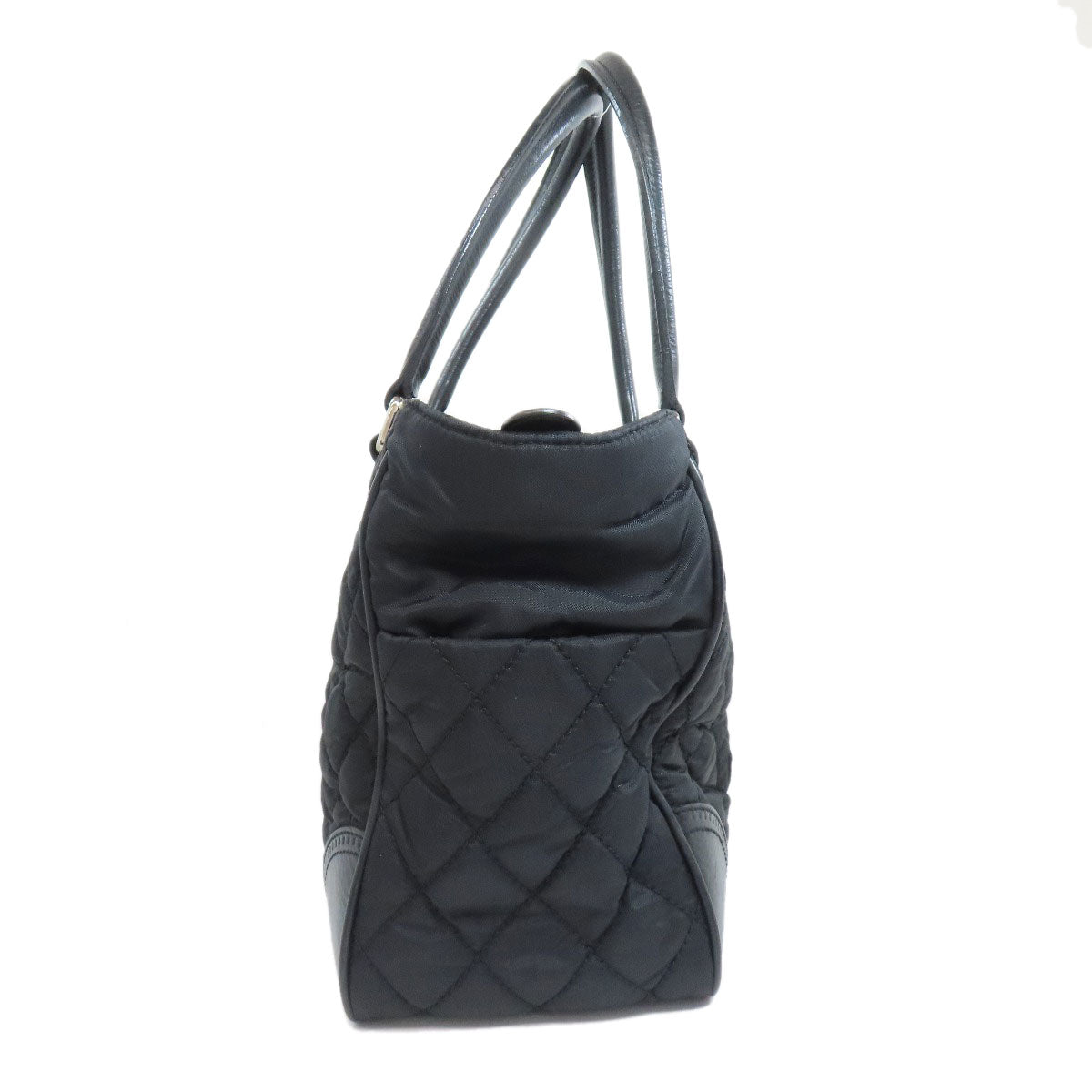 Chanel Nylon Paris New York SilverMetal Black Tote Bag