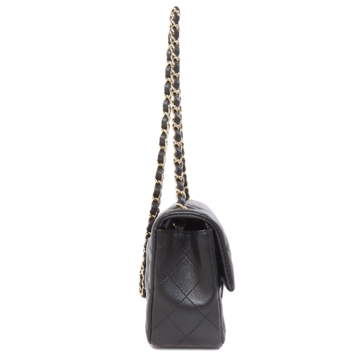 Chanel lambskin Matelasse Black Gold Shoulder Bag