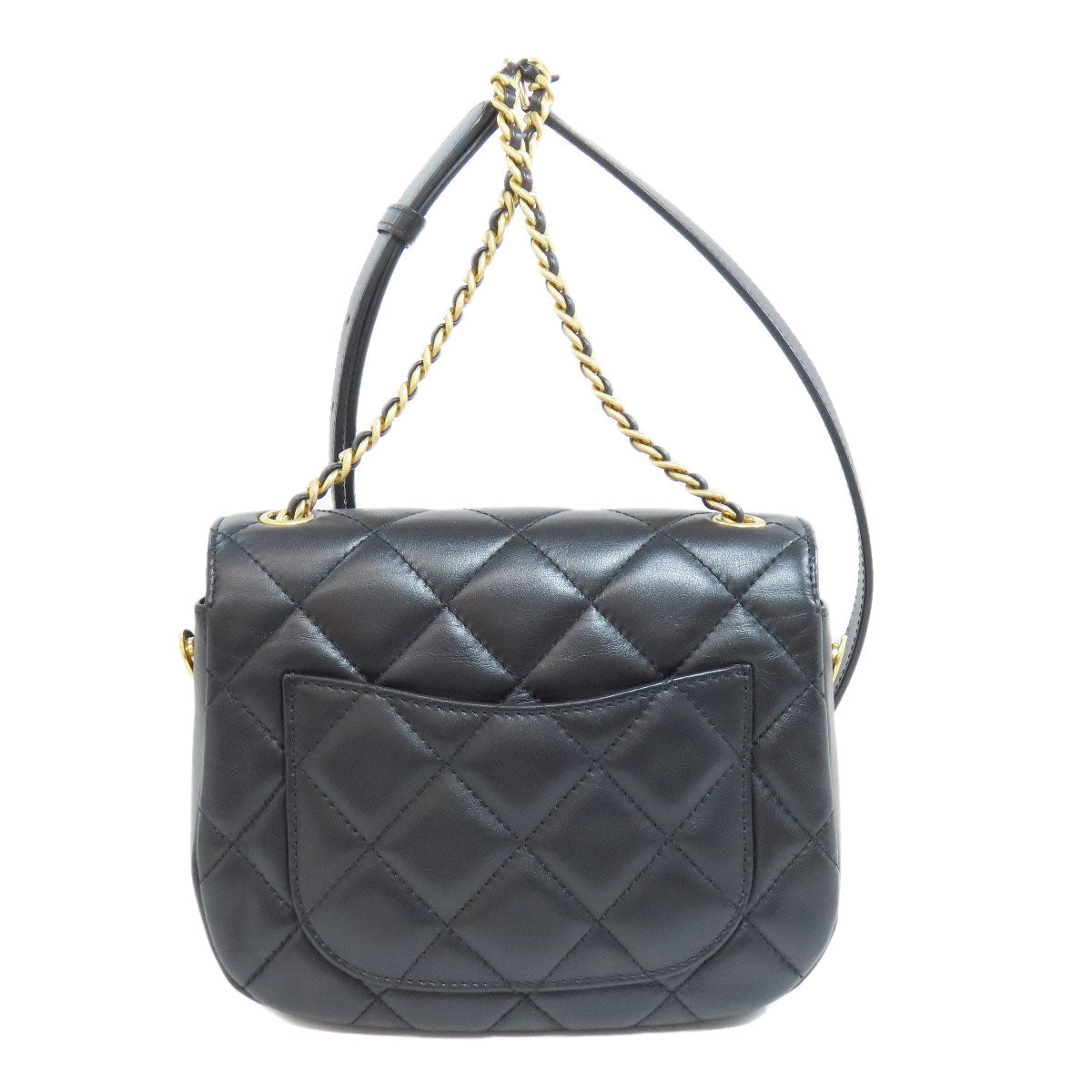 Chanel lambskin Matelasse ChainShoulder Black Gold Shoulder Bag