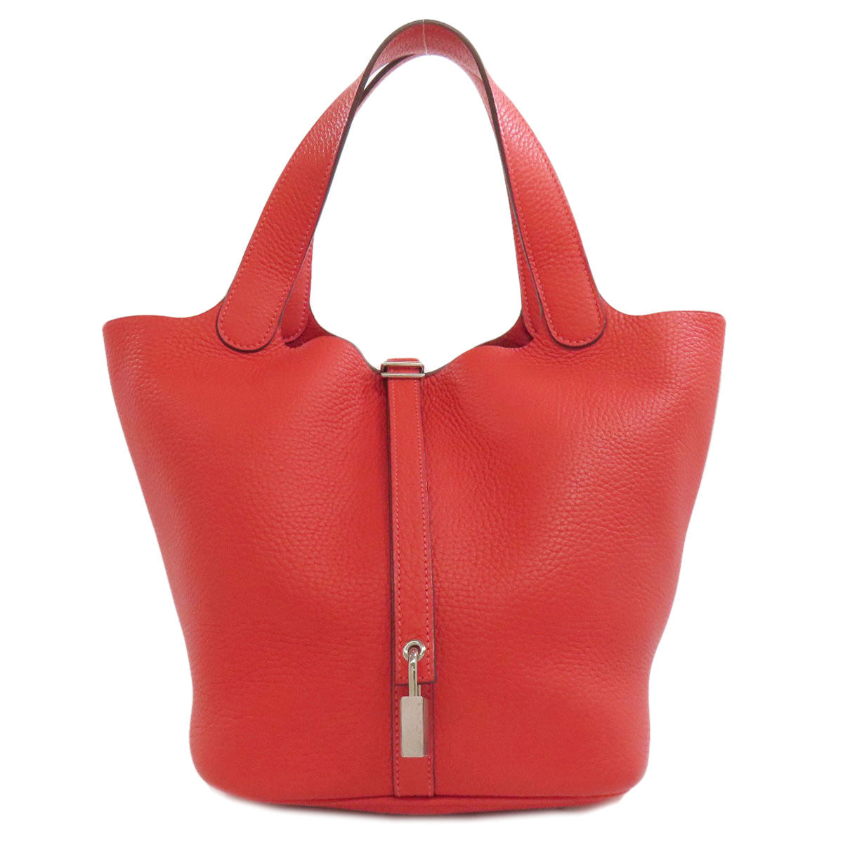 Taurillon Clemence Picotin Lock Mm Silvermetal Women Red Travel Bag