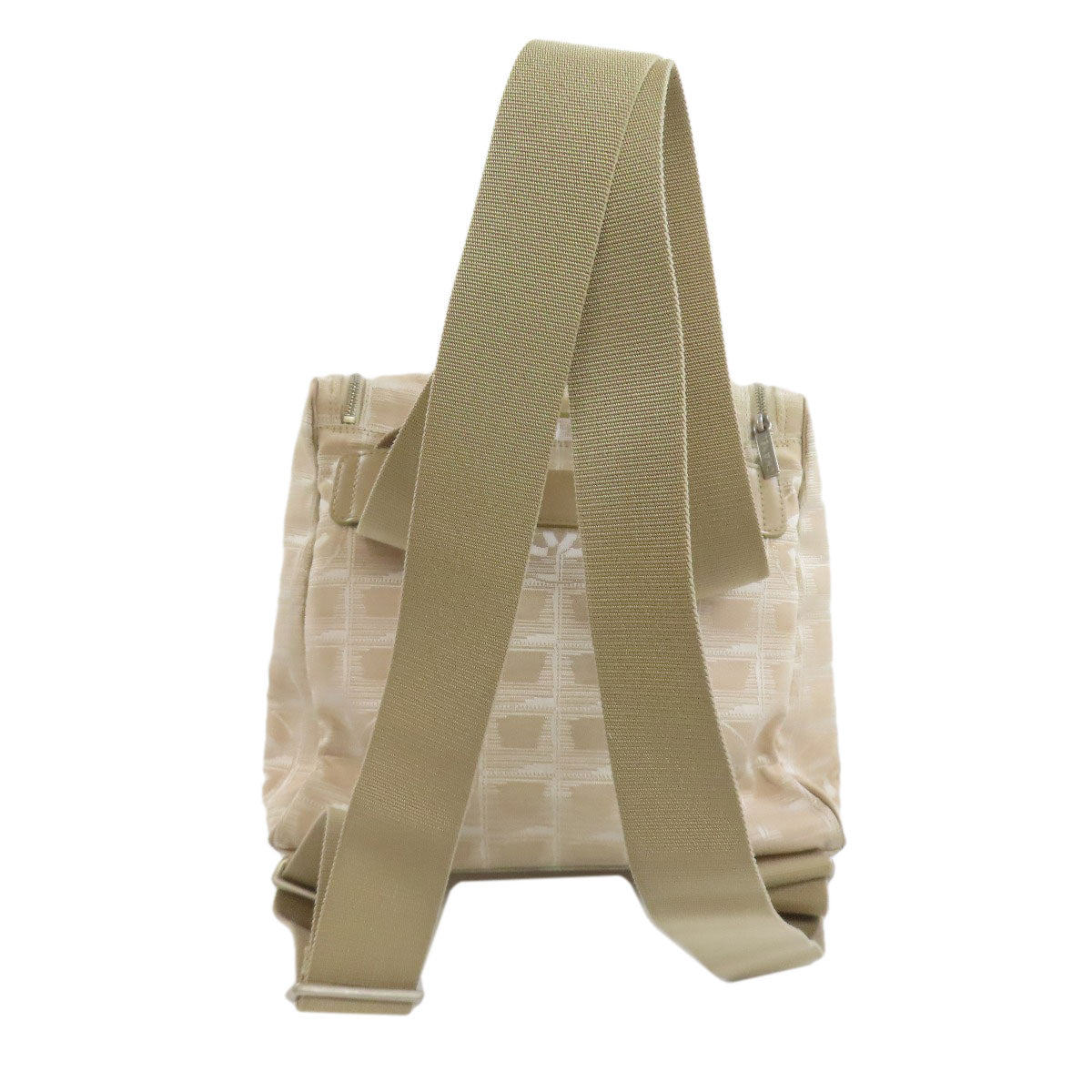 Chanel Backpack Nylon jacquard New line Beige Travel Bag