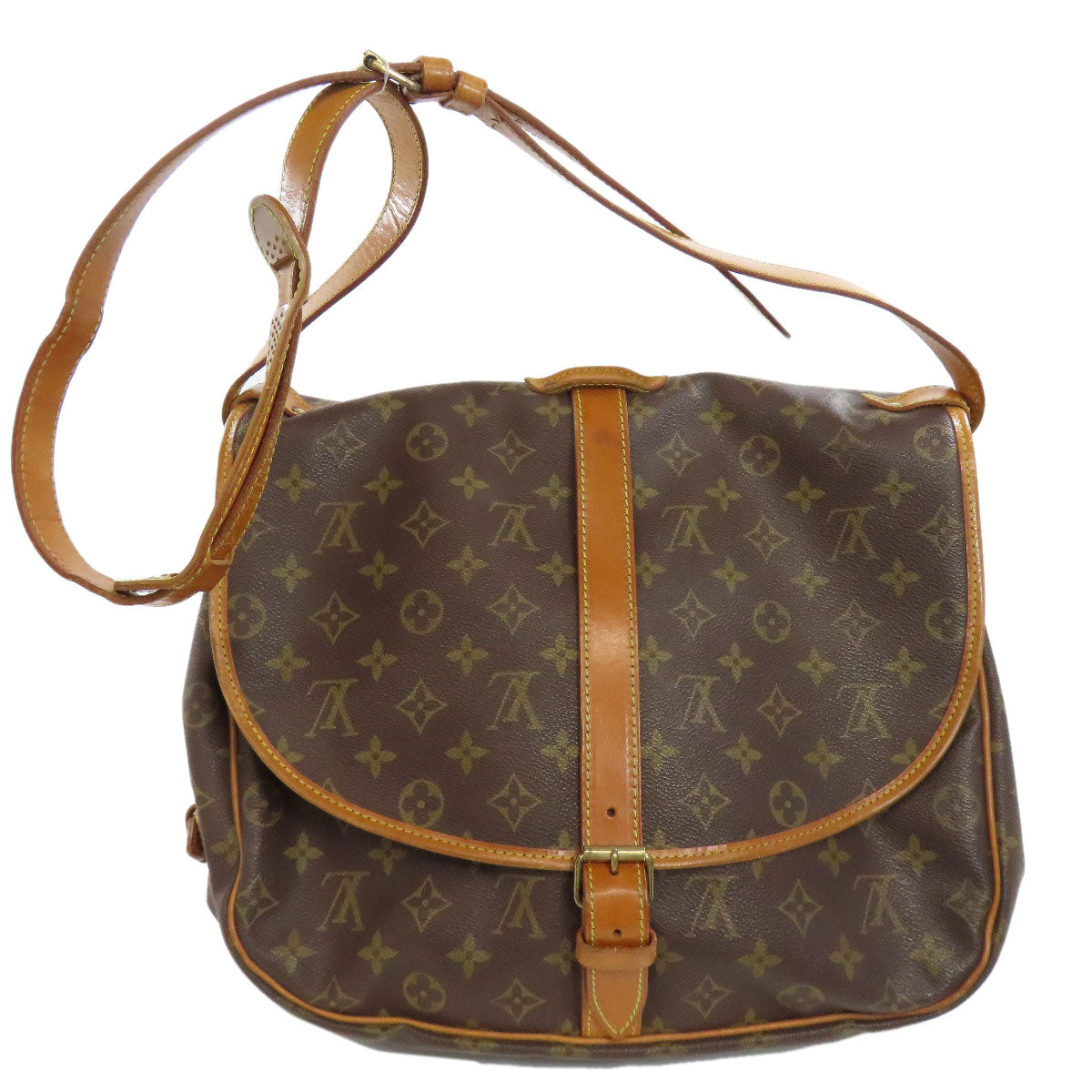 Louis Vuitton M42254 Saumur Monogram Canvas Brown Shoulder Bag