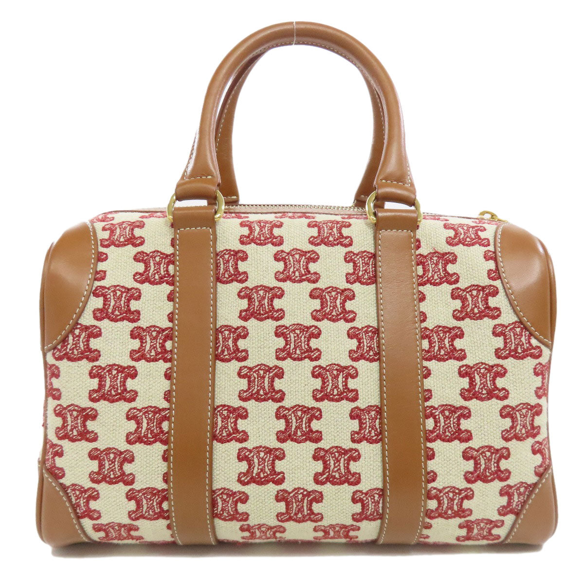 Boston Duffel Bag Triomphe Way Women Canvas Brown Travel Bag
