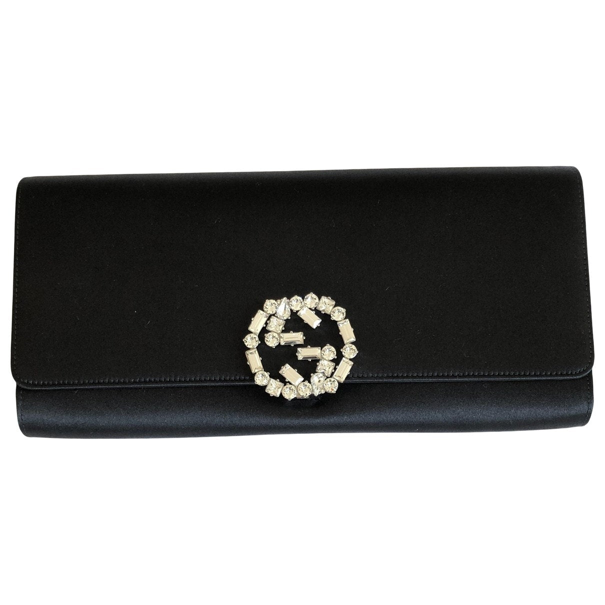 Gucci black leather clutch bag