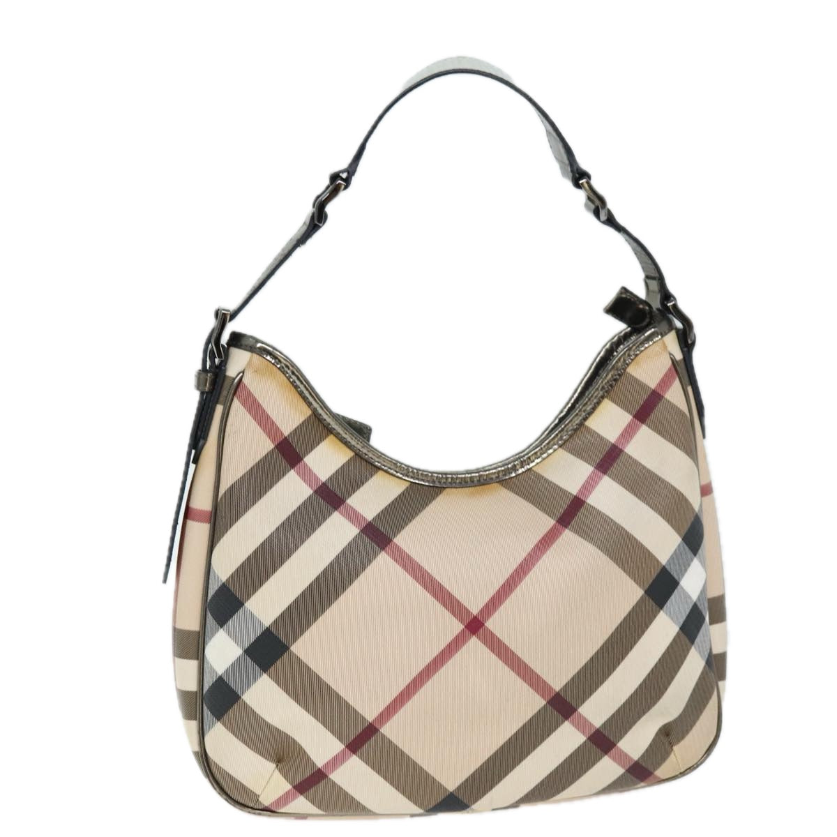 Burberry Luxury Nova Check Shoulder Bag Coated Auth Canvas Beige