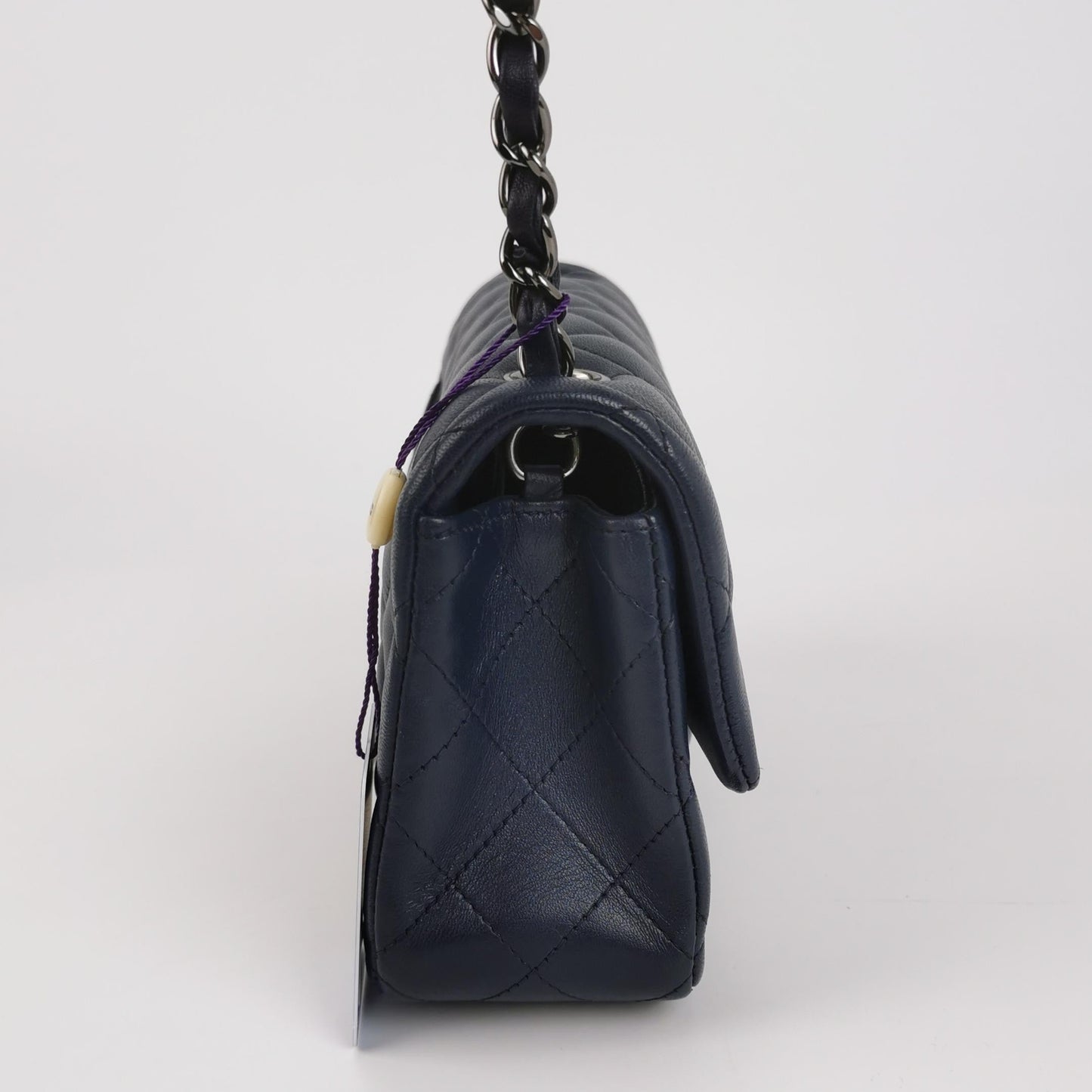 Chanel Classic Flap Rectangular Navy Lambskin Mini Bag 3