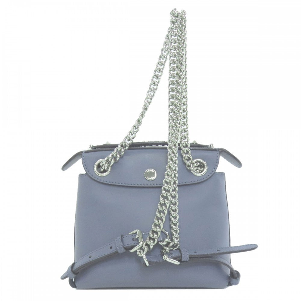 Fendi Backpack Calfskin Bag To School 2Way Blue Mini