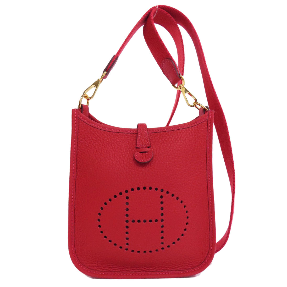 Hermes Shoulder Bag Taurillon Clemence Evelyn Tpm Women Metal Red Gold