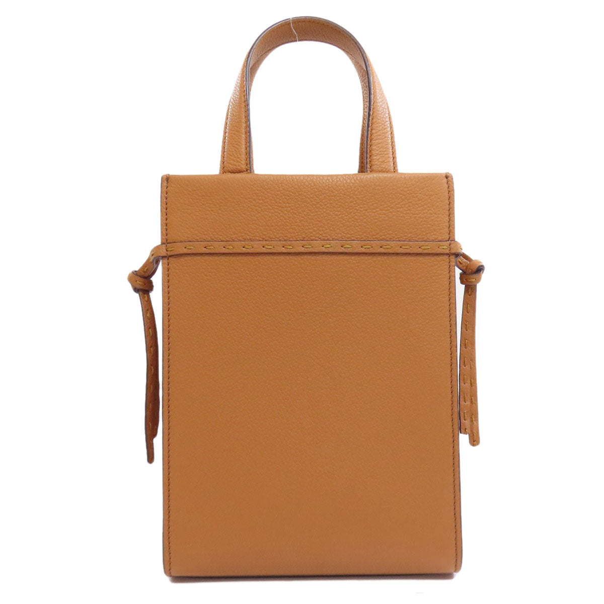 Fendi Handbag Calfskin Goto Shopper 2Way Women Brown Small Travel Bag