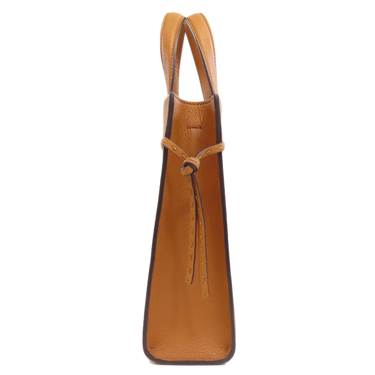 Fendi Handbag Calfskin Goto Shopper 2Way Women Brown Small Travel Bag